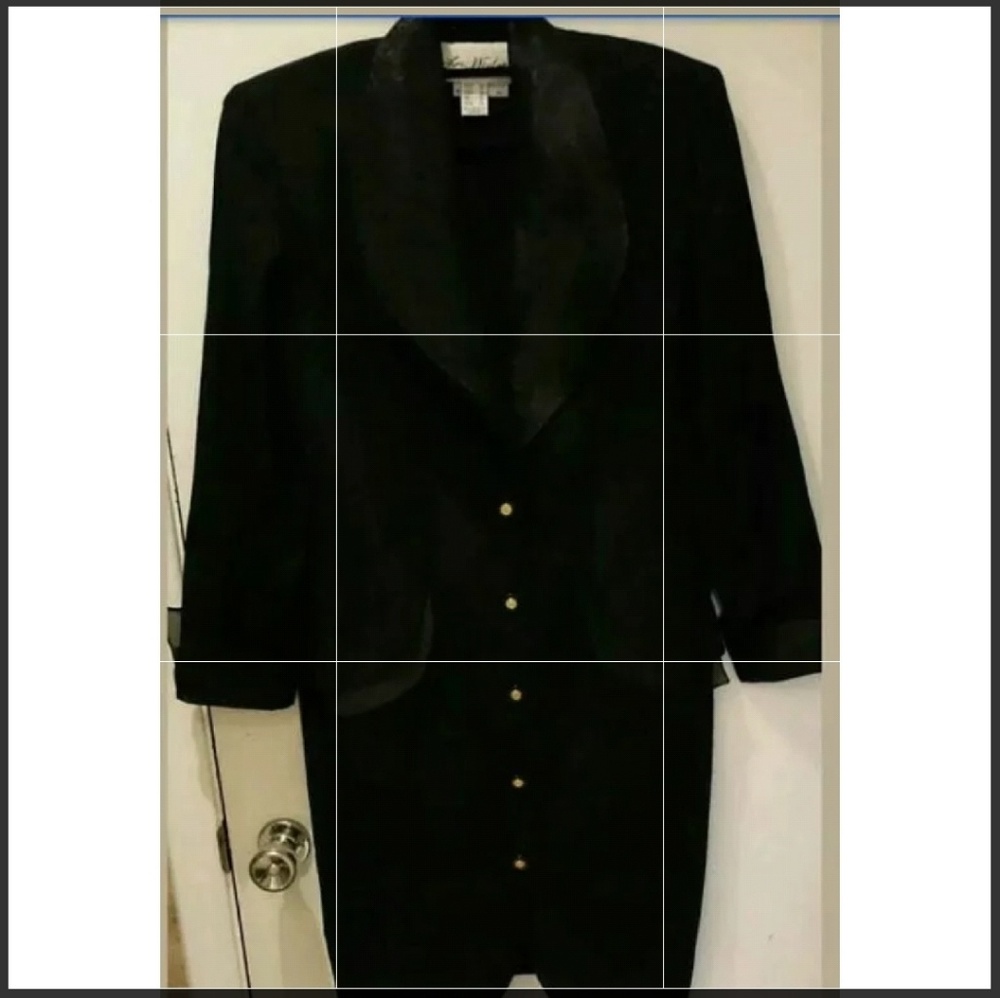 Lori Weidner Vintage Black Evening Blazer Dress 10